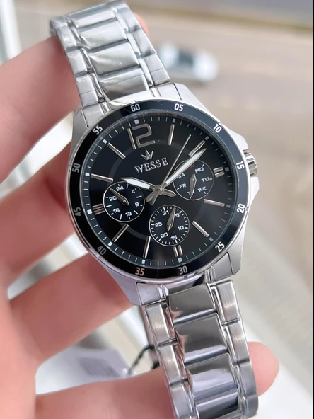 Wesse Çelik Kordon İç Fonksiyonları Aktif 5 Atm Suya Dayanıklı Erkek Kol Saati EW.208801-SS - 3