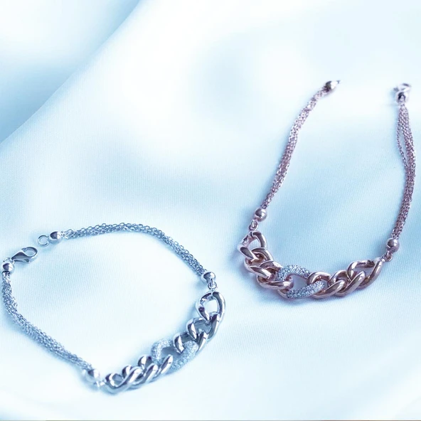 Taşlı Gurmet Gümüş Bileklik - Resim 5