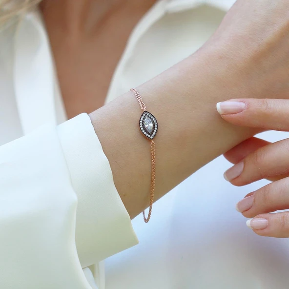 Mekik Taşlı Gümüş Bileklik - Resim 4