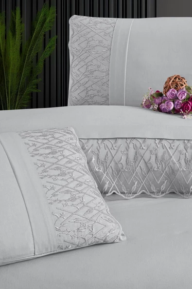 Dantelli Pamuklu Çift Kişilik Nevresim Takımı - 2