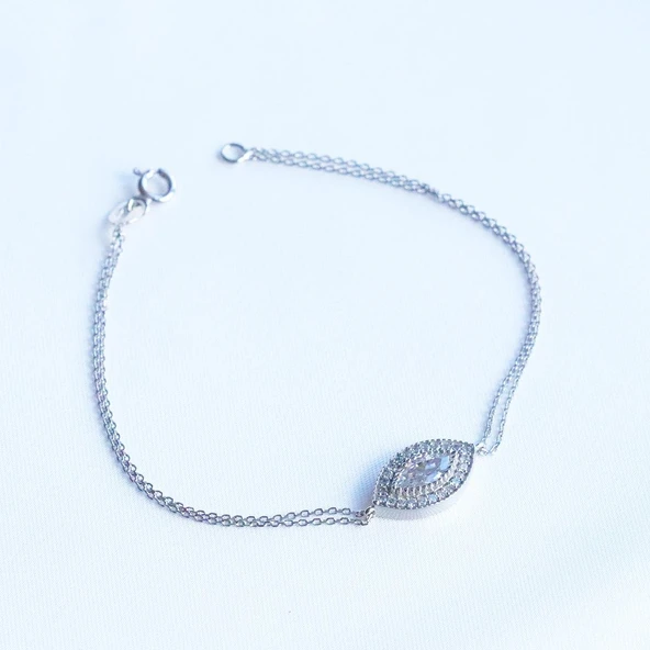 Mekik Taşlı Gümüş Bileklik - Resim 3