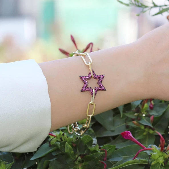 Yıldız Apm Taşlı Trend Gold Bileklik - Resim 4