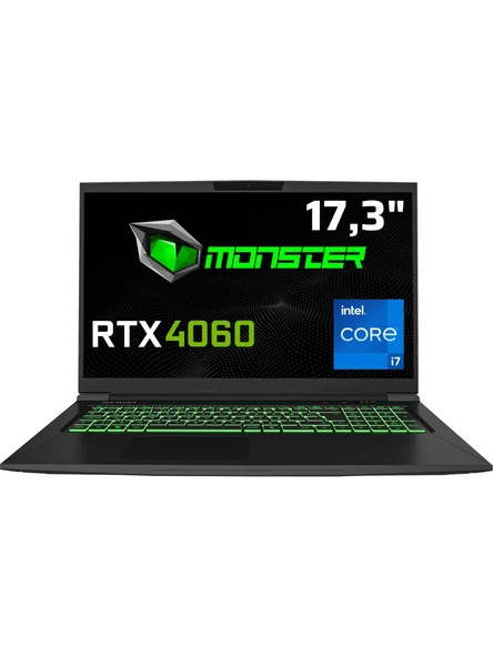 Monster Tulpar T7 V20.8.2 Intel Core I7 12700H 32 GB Ram 1 Tb SSD 8 GB Rtx 4060 Freedos 17,3" Fhd 144 Hz Oyun Bilgisayarı