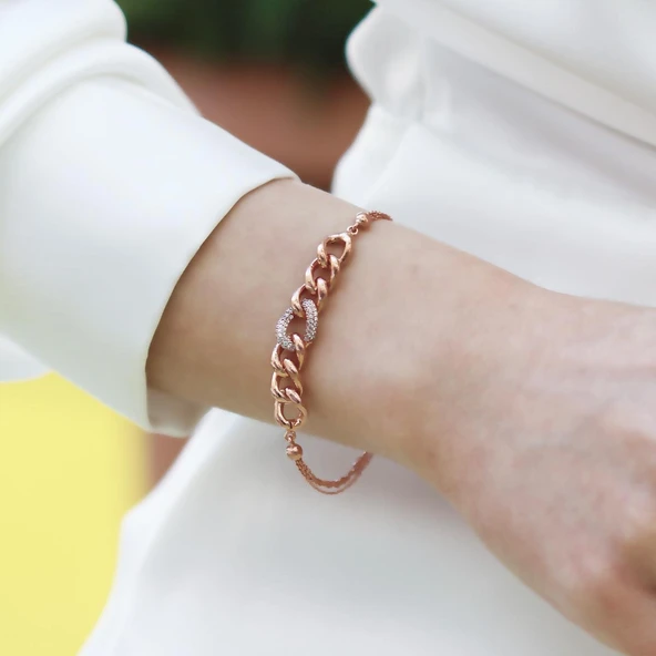 Taşlı Gurmet Gümüş Bileklik - Resim 7