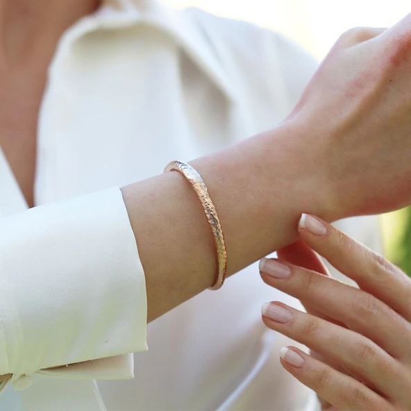 Dövme Elişi Gümüş Kelepçe - Resim 5