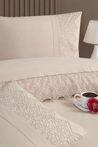 Dantelli Pamuklu Çift Kişilik Nevresim Takımı - 2