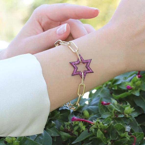 Yıldız Apm Taşlı Trend Gold Bileklik - Resim 3