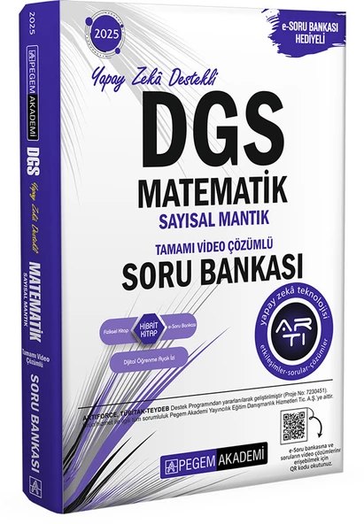 PEGEM 2025 DGS MATEMATİK SAYISAL MANTIK ÇÖZÜMLÜ SORU BANKASI