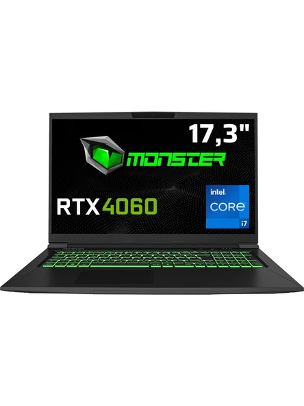 Monster Tulpar T7 V20.6.2 Intel Core i7 13700H 32 GB RAM 1 TB SSD 8 GB RTX 4060 FreeDOS 17,3" FHD 144 Hz Oyun Bilgisayarı