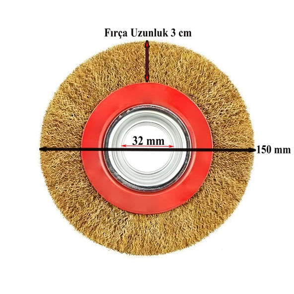 Saçaklı Çanak Fırça 150 mm Pas Kir Toz Temizleme Metal Temizlik Fırçası - 2