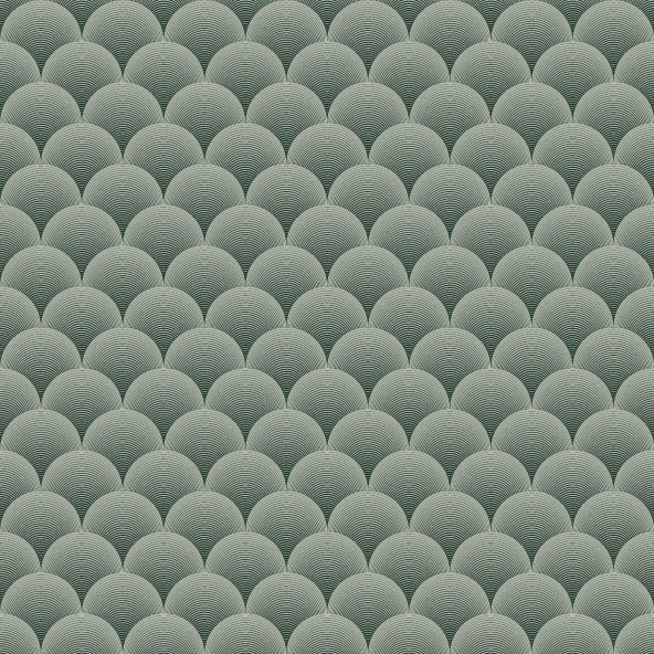 Fon Perde Tasarım Dekor Geometrik Çizgili Doku Yeşil Desenli Dijital Baskılı Çift Kanat 150+150 Toplam 300 cm - 6