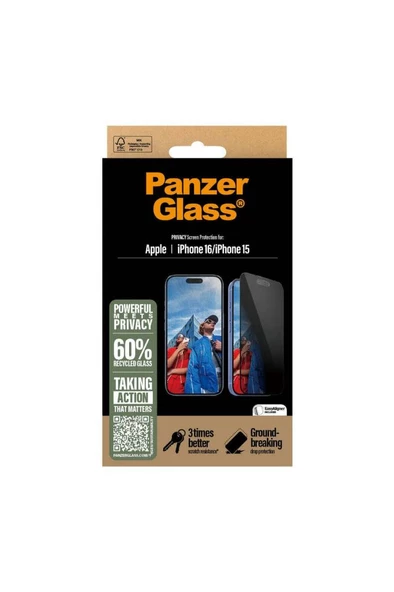 PanzerGlass iPhone 16 Privacy UWF Ekran Koruyucu - 3