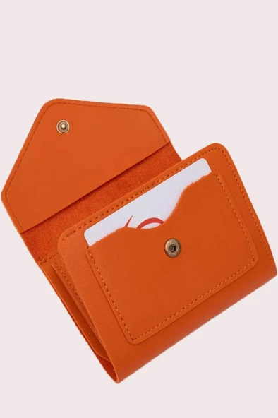 Kadın Fermuarlı çıtçıtlı Bozuk Para Bölmeli Cüzdan Kartlık Aksesuar,yılbaşı Hediyesi kahve - 2