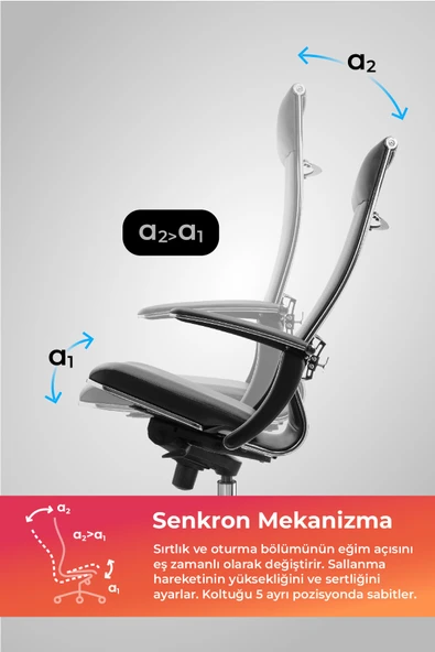 Metta Samurai Ergonomik Deri Yönetici Koltuğu / Ofis Sandalyesi - 2D7.4.1.109 - 3