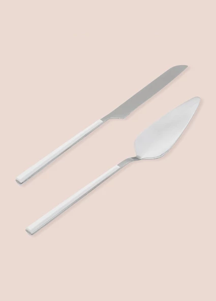 The Mia Bianco Pasta Servis Takımı Gümüş 2 Parça CKB0249 - 3