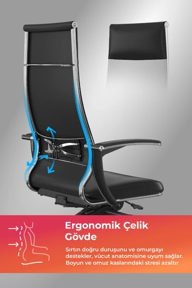 Metta Samurai Ergonomik Deri Yönetici Koltuğu / Ofis Sandalyesi - 2D7.4.1.109 - 2