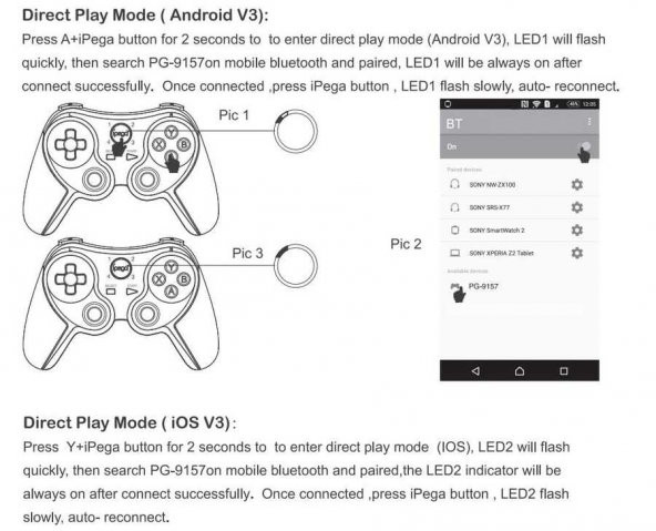 iPega PG-9157 Bluetooth Gamepad + joystick + Tutucu Oyun Konsolu - 11