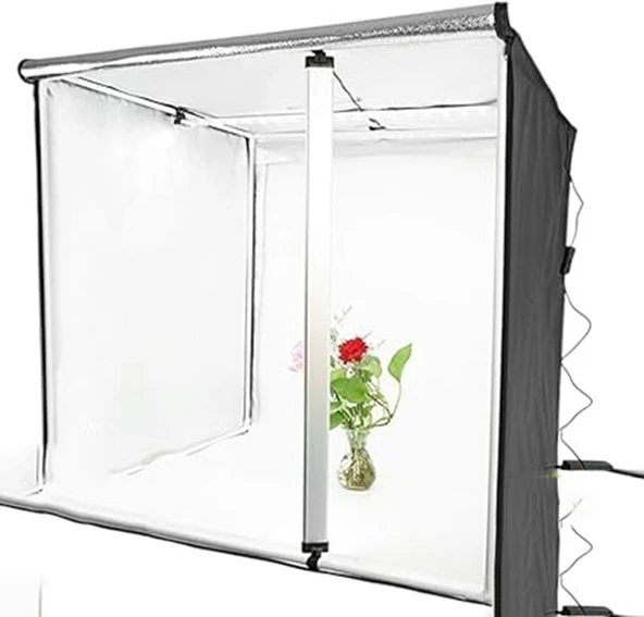 Monozone Fotoğraf Stüdyosu Profesyonel Çadır Kiti Led Işıklı 80x80 Cm Taşıma Çantalı Ürün Fotoğraf Çekim Çadırı Pratik Katlanabilir Aydınlatma Çadırı - 3