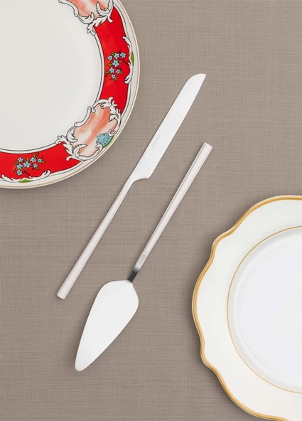 The Mia Bianco Pasta Servis Takımı Gümüş 2 Parça CKB0249 - 2