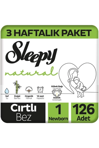 Sleepy Natural 1 Numara Yenidoğan 126 Adet ürün görseli 1