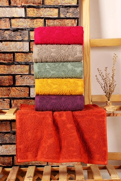 Mira Home 6 lı El Yüz Jakarlı Havlu Seti Doku Desen - 4