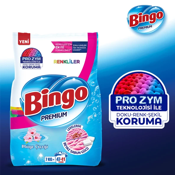 Bingo Premium Toz Çamaşır Deterjanı 7 Kg Renkli + Bingo Premium Toz Çamaşır Deterjanı 7 Kg Beyaz - 6