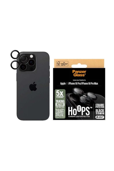 PanzerGlass iPhone 16 Pro/16 Uyumlu Pro Max Hoops Seramik Kamera Koruyucu