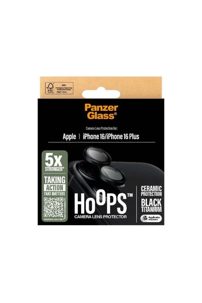 PanzerGlass iPhone 16/16 Plus Uyumlu  Hoops Seramik Kamera Koruyucu - 3