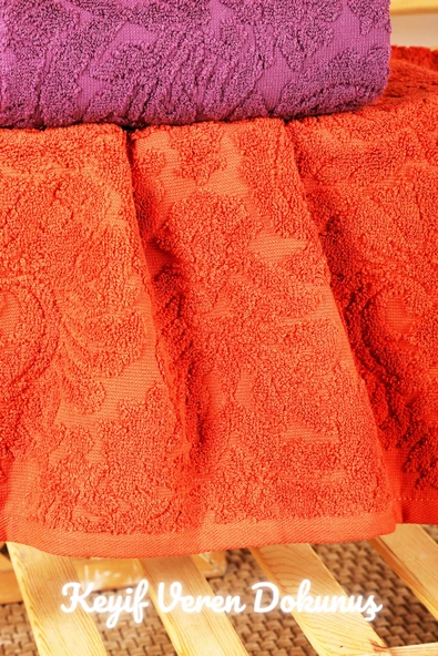 Mira Home 6 lı El Yüz Jakarlı Havlu Seti Doku Desen - 5