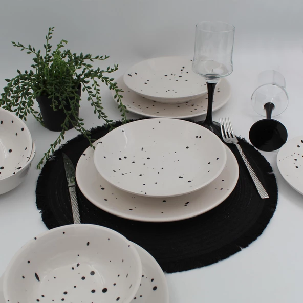 Point 18 Parça 6 Kişilik Yemek Takımı Siyah - 4