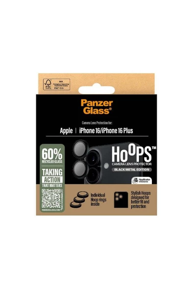 PanzerGlass iPhone 16/16 Plus Hoops Siyah Kamera Koruyucu - 3