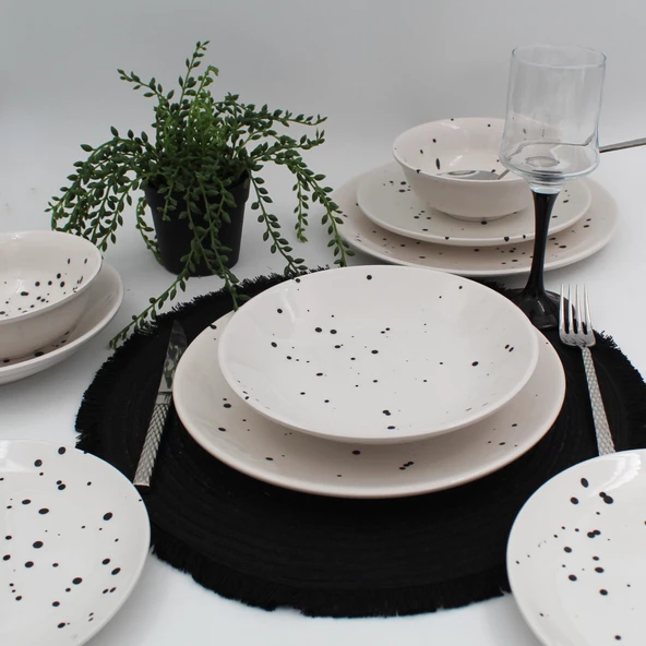 Point 8 Parça 2 Kişilik Yemek Takımı Siyah - 4