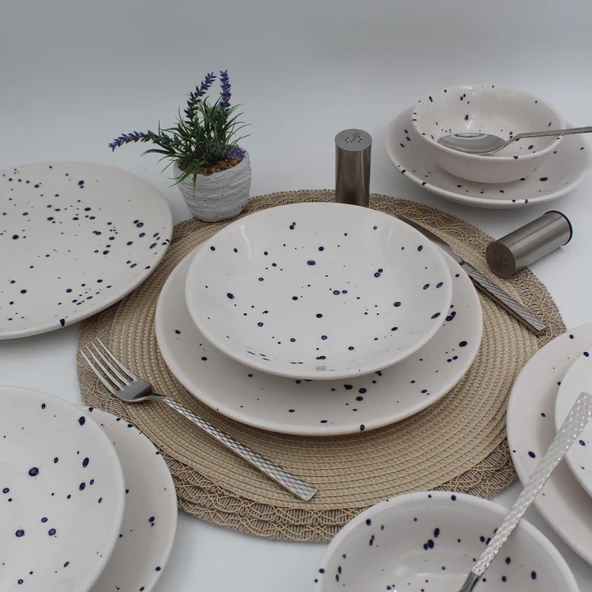 Point 48 Parça 12 Kişilik Yemek Takımı Kobalt - Resim 3