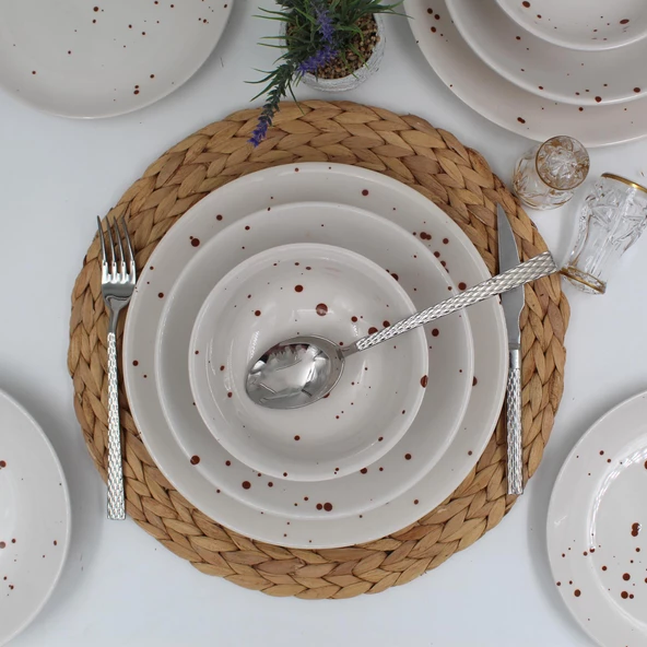 Point 8 Parça 2 Kişilik Yemek Takımı Karemel - Resim 2