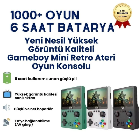 X6 Taşınabilir Retro Oyun Konsolu HD Görüntü 10000 Oyunlu Game Stick ürün görseli 1