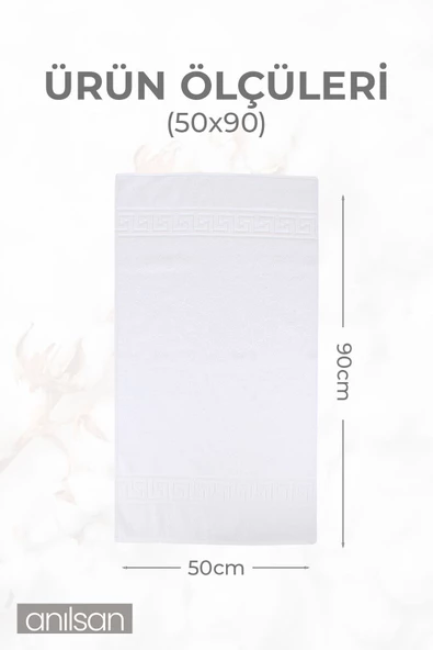 6'lı Greek El Havlusu - 50x90 Cm, 225 Gr, %100 Pamuk, Spa Ve Otel Havlusu, Günlük Kullanıma Uygun - 5