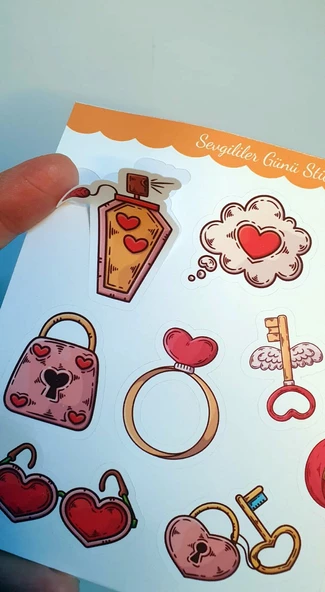 14 Şubar sevgililer günü hediye çıkartmaları süsleme etiketleri- 2li set -etiket kağıdı - Resim 9