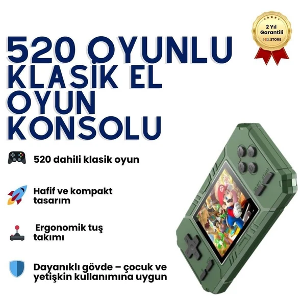 SUP S8 3.0 inç Ekran Klasik El Oyun Konsolu Dahili 520 Oyunlu Taşınabilir  Game Boy El Atarisi ürün görseli 1