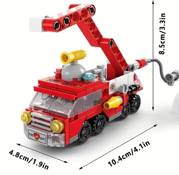142 Parça İtfaiye Arabası Yapı Blokları Lego - 2