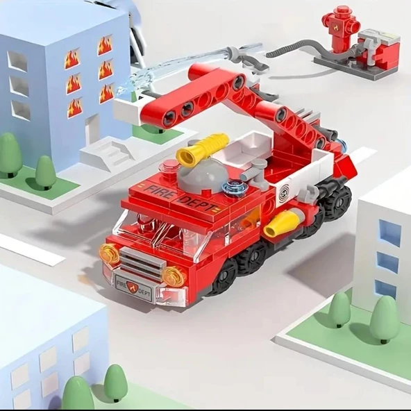 142 Parça İtfaiye Arabası Yapı Blokları Lego - 3