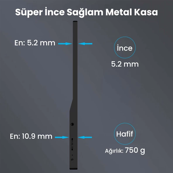 NPO NPM6 15.6" IPS FHD 5ms 60Hz Type-C Telefon ve Oyun Konsolu Uyumlu Metal Kasa Taşınabilir Monitör - 4