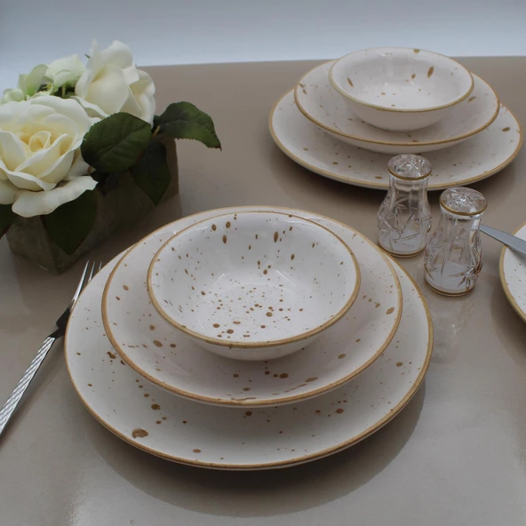 Arna 48 Parça 12 Kişilik Yemek Takımı - Cappuccino