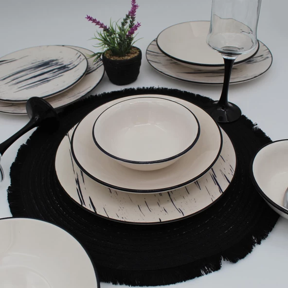 Anka 48 Parça 12 Kişilik Yemek Takımı-Desenli