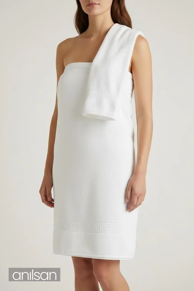 2'li Greek Havlu Seti %100 Pamuk- 1 Adet El Havlusu 50x90 ve 1 Adet Banyo Havlusu 70x140 - Resim 2