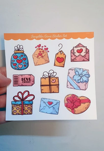 14 Şubar sevgililer günü hediye çıkartmaları süsleme etiketleri- 2li set -etiket kağıdı - Resim 6