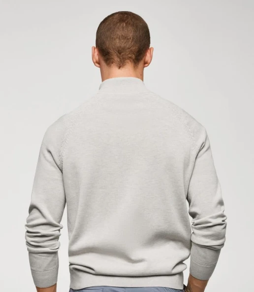 Mango Yakası fermuarlı pamuklu kazak - 2