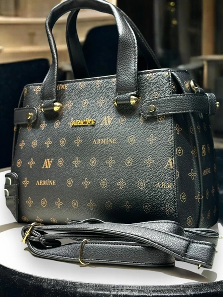 Armine Kartlık ve Bileklik Hediyeli El Ve Kol Çantası Suni Deri Bayan Omuz Çantası VS.BLKT.0060 - Resim 3