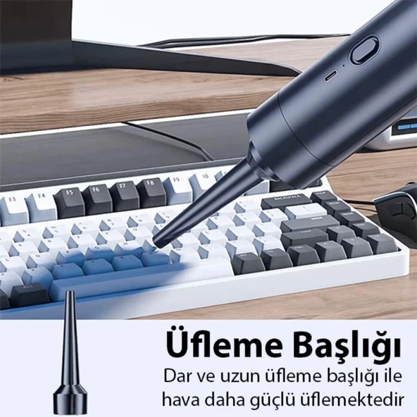 Coofbe Mini Vacuum Cleaner 3600mAh Taşınabilir 90W 5000Pa Araç Süpürge El Süpürgesi Oto Süpürgesi - 3