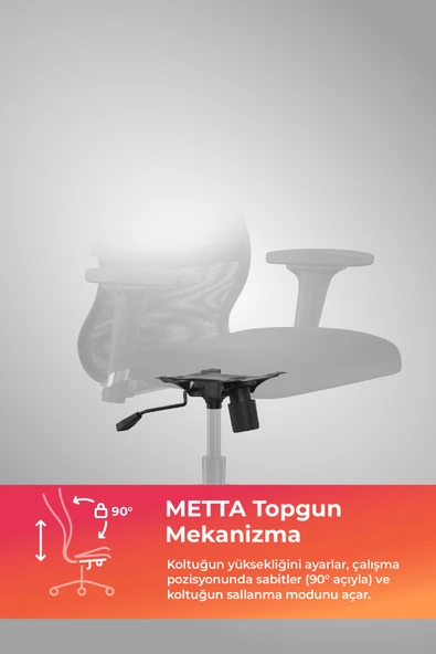 Ergolife Sit 8 Ofis Koltuğu | Ayarlanabilir Kolçaklı, Fileli, Yüksek Arkalıklı, Bilgisayar Sandalyesi -DA.D.1.243 - 3