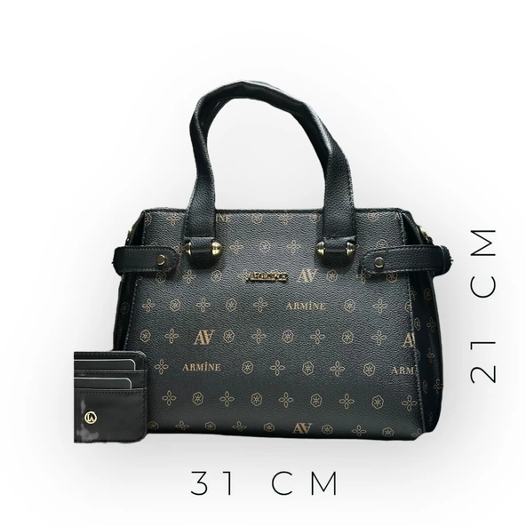 Armine Kartlık ve Bileklik Hediyeli El Ve Kol Çantası Suni Deri Bayan Omuz Çantası VS.BLKT.0060 - Resim 2